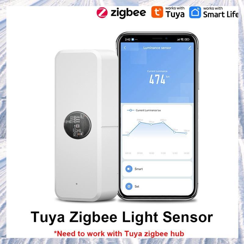 Tuya Zigbee Light Sensor Luminance Detector Sensor สมาร์ท Home Automation App ควบคุม Tuya Light Dete