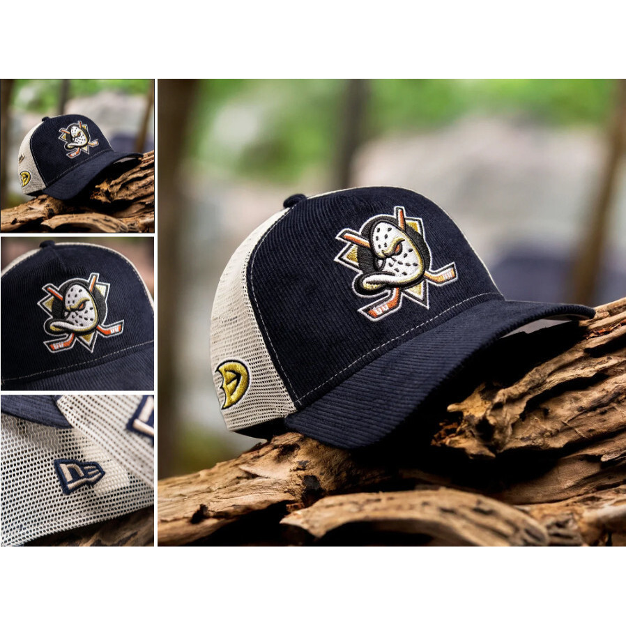 ANAHEIM DUCKS NHL NAVY GREY UV / NEW ERA 9FORTY A-FRAME TRUCKER BROT H5DT