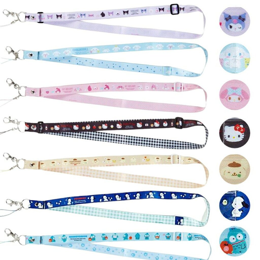 สายคล้องคอ คล้องบัตรลายการ์ตูน Character Kitty, My Melody - Sanrio Neck Strap
