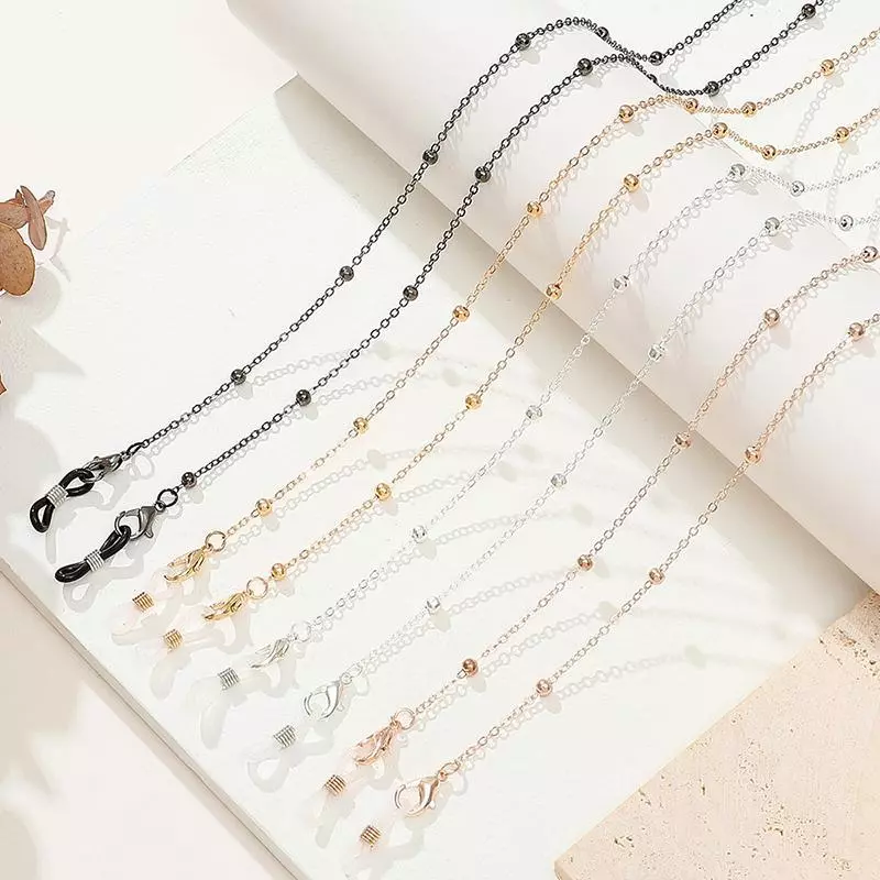 FLTH แฟชั่นแว่นตาโลหะลูกปัดแว่นตาโซ่สาวฤดูร้อนลูกปัด Hangs หน้ากากสายคล้อง Handmade สร้อยคอแว่นตากันแดด Lanyard FLTH