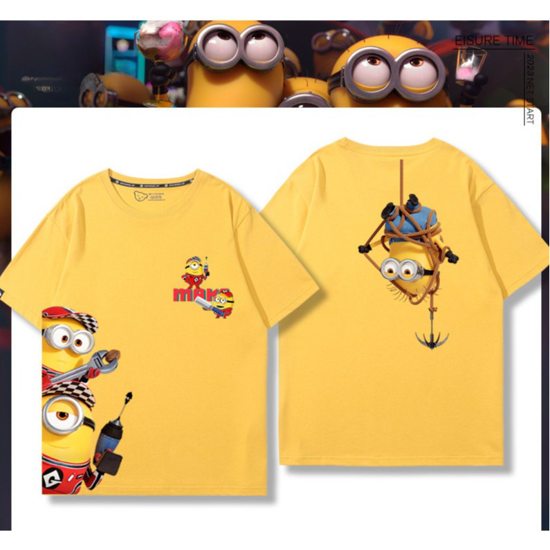 เสื้อยืดกราฟิกแฟชั่น Minion Multi-Side | ผ้าฝ้าย 100% | มีสไตล์ | ใส่ออกไปข้างนอก100ซม.-5เอ็กแอล