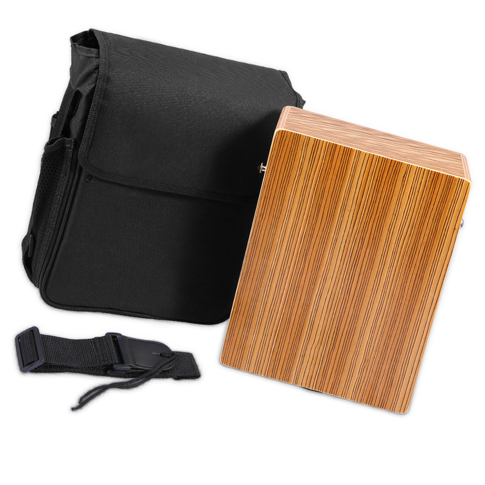 Meihe แบบพกพา Traveling Cajon กล่องกลองแบนไม้เครื่องมือกระทบพร้อมสายพกพากระเป๋า