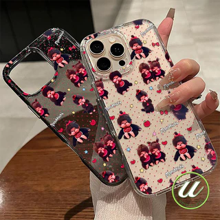 เคสใสแกลิตเตอร์ มอนชิชิ หัวใจ น่ารัก Samsung A06 A13 A05 A23 A12 M12 A04 A02S A03 A51 A03S A15 A14 A50 A52 A52S A16 A54