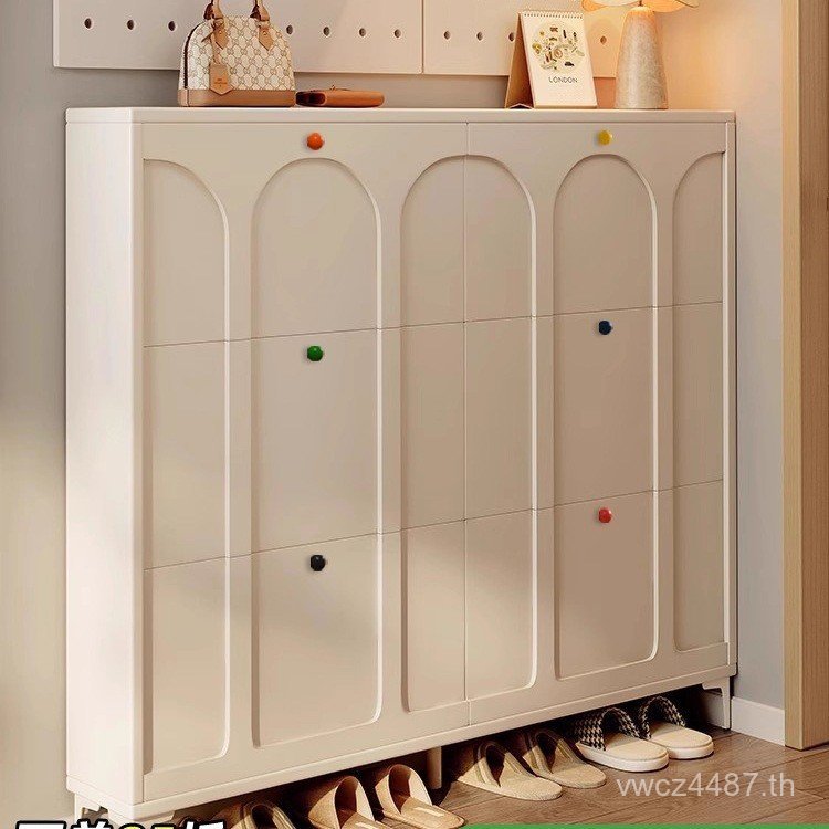 ตู้รองเท้าผนังด้านหลังสไตล์ใหม่ชิ้นเดียวในครัวเรือน Dumping Bucket 2025 Entrance Ultra-แคบประตูสไตล์