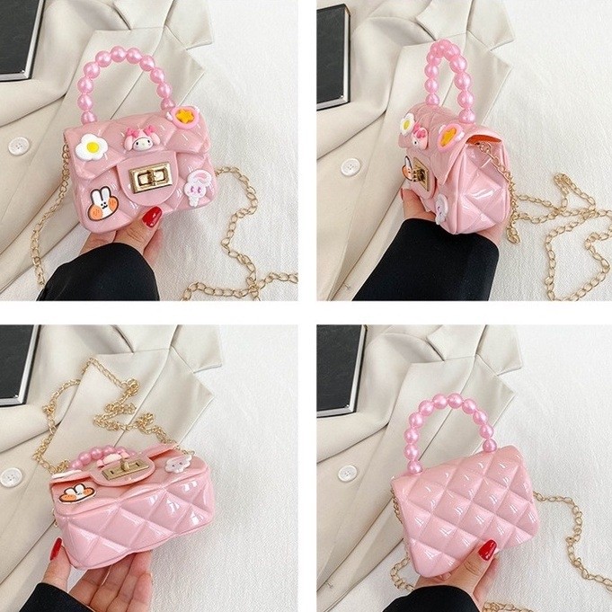 KOOKY Mini Jelly Bag Glossy Character Sticker 3D Cute มี 2 รุ่น Womens Sling Bag
