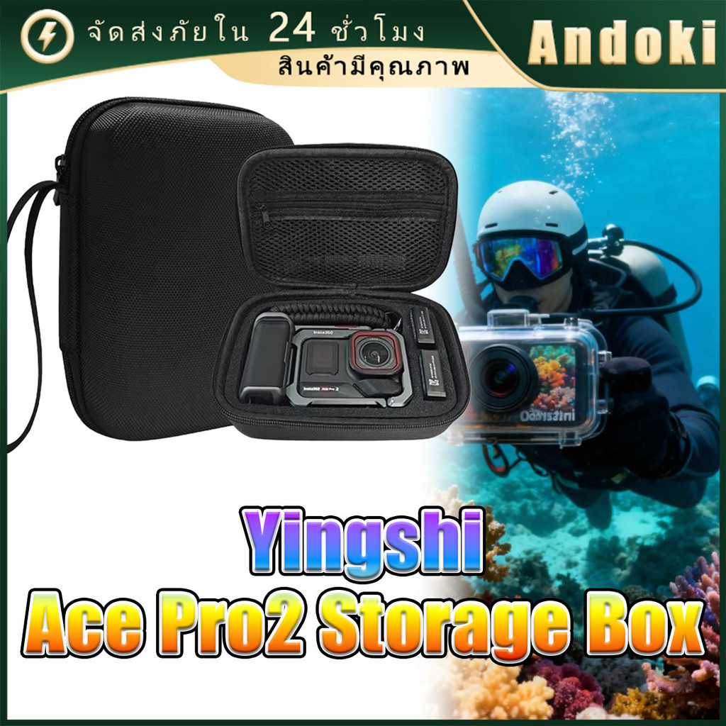 เคสกระเป๋า สำหรับinsta360 ace pro 2 กระเป๋ากล้อง วัสดุEVA กันน้ำ กันกระแทก อุปกรณ์เสริม