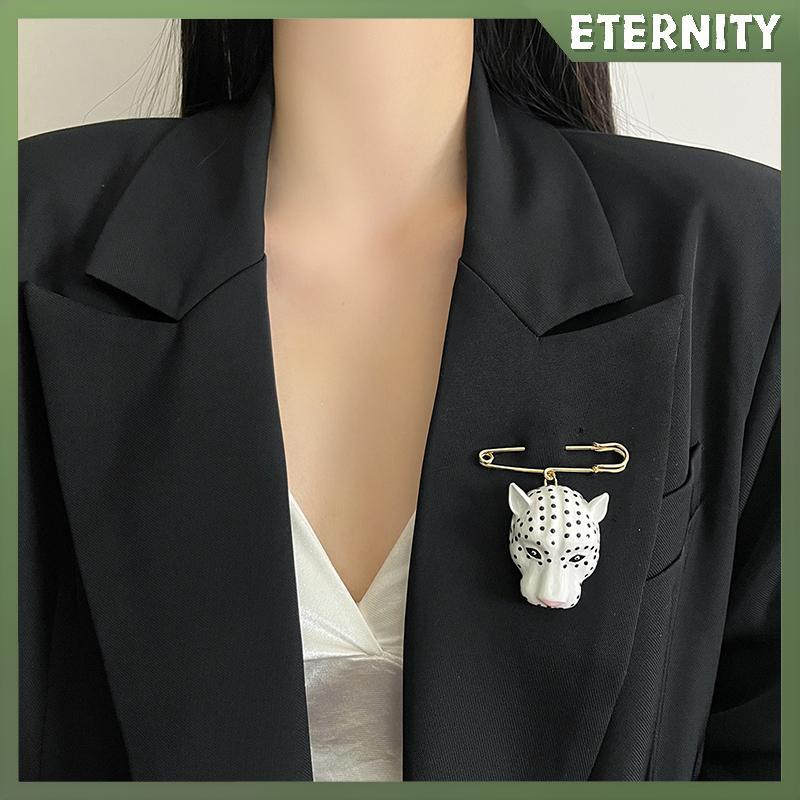 ETERNITY Elegant เคลือบเสือดาวเข็มกลัดสําหรับผู้หญิงหรูหรา Vintage Queen สไตล์ Pin อุปกรณ์เสริม Dail