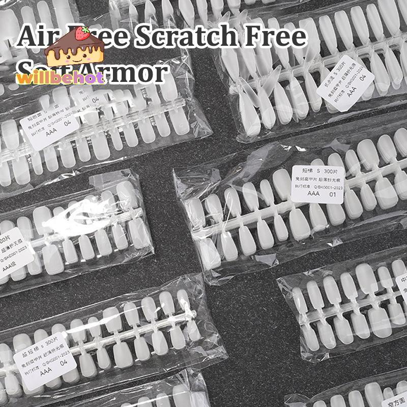 [Willbehot-t] 300 ชิ้น/ถุงเล็บปลอมเคล็ดลับ Matte Coverage โปร่งใสเล็บปลอมเคล็ดลับเล็บเจล Extension Diy ฝึกเล็บเครื่องมือ [ใหม่]