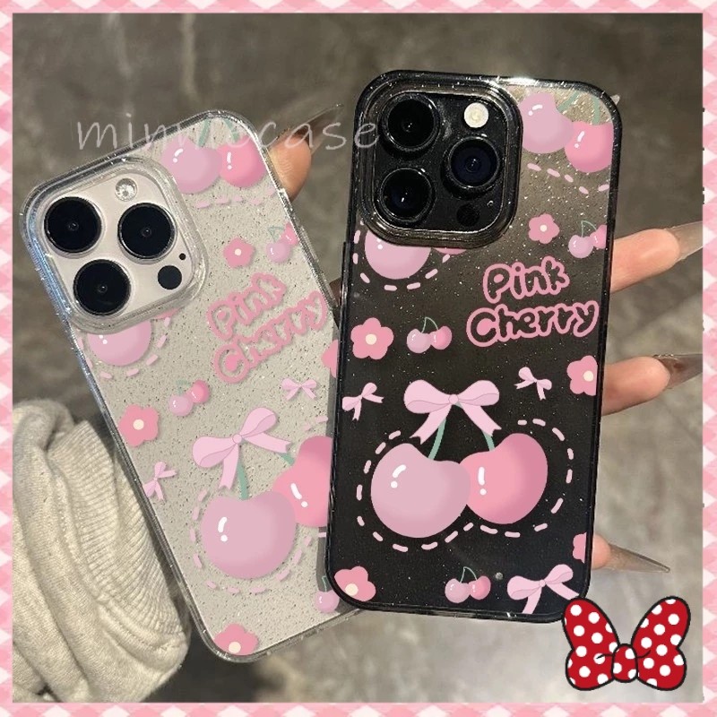 CHERRY น่ารักกระต่ายน้อยสีสันดอกไม้ เคส IPhone 11 17 14 15 12 13 Pro Max 8 7 8Plus X 7Plus XR 15 14 Plus XS Max SE2020