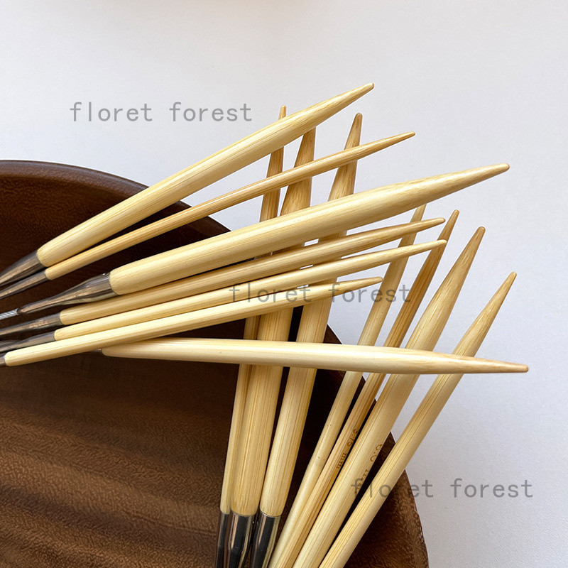 Manzige 60 ซม.ความยาวแหวนเข็ม Original ไม้ไผ่แหวนเข็มมือถักแหวนเข็ม Stick เข็มไม้ไผ่เข็ม Smooth เสื้อกันหนาว Ne