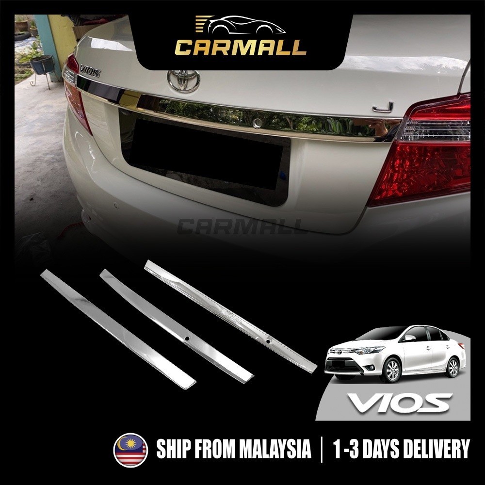 Toyota Vios (3rd Gen) ด้านหลัง Chrome Bar - Stick Type ฝาครอบท้ายด้านหลัง Trim Fit 2013-2019 XP150 N