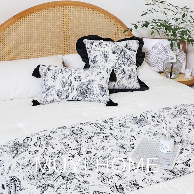 ผ้าห่มเตียงพร้อมผ้าห่ม B & B 9wor ผ้าห่มสําหรับเตียงผ้าห่มผ้าเช็ดตัวข้างเตียงฝรั่งเศส Monet รุ่น Roo