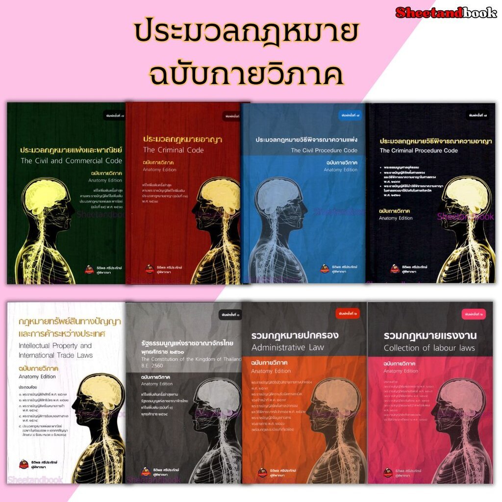 (แถมปกใส) ประมวลกฎหมาย ฉบับกายวิภาค แพ่ง อาญา วิ แพ่ง วิ อาญา รัฐธรรมนูญ ฯลฯ ธิติพล ศรีประทักษ์ SAB0030 Sheetandbook ALX