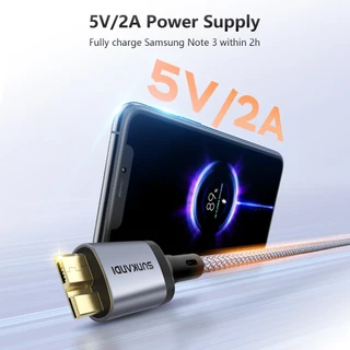 SUNKANDI 5Gbps USB C ถึง Micro B Hard Drive Cable Gold-plated Connector สําหรับ ExternalHard Drive แล็ปท็อป HUB MacbookPro โทรศัพท์