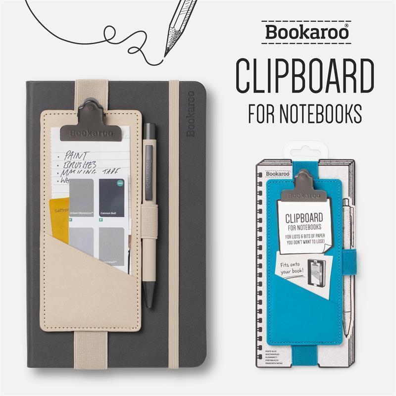 กระดานเขียนแบบพกพาคลิปอังกฤษIF Cultural Creative Bookaroo Creative PU Note Clip Strap Travel Storage