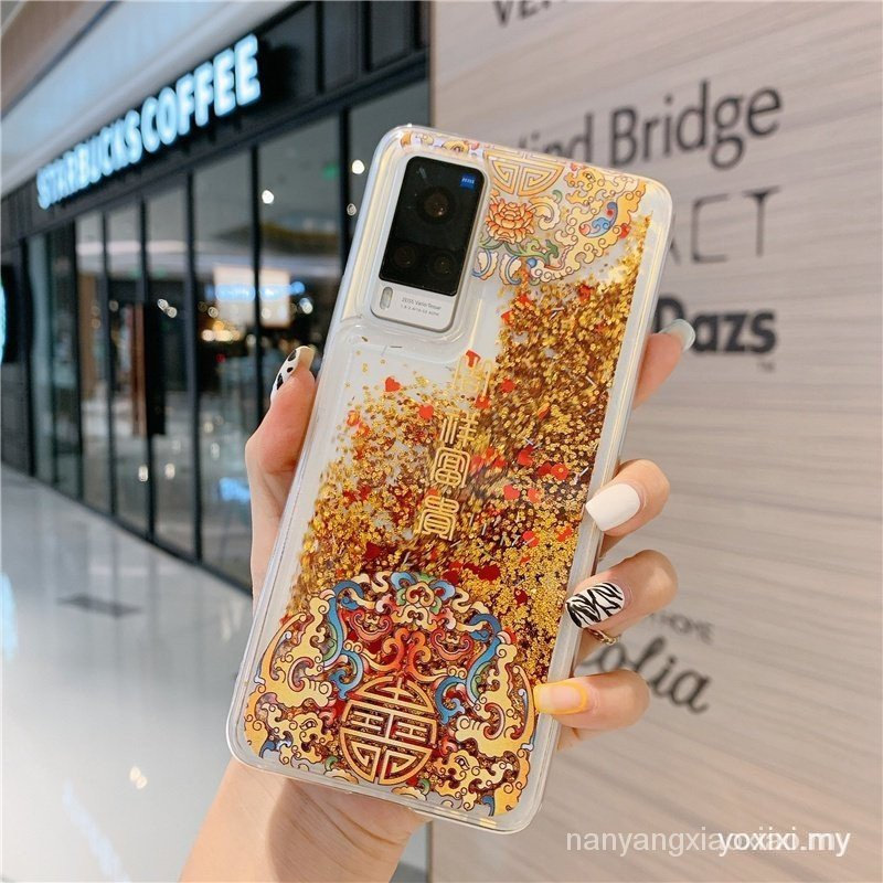 สําหรับ OPPO Reno 8 7 6 5 4 Pro SE 8Z A57 A96 A93 REALME 9i กรณี CNY สไตล์ Wealthy Liquid Quicksand 