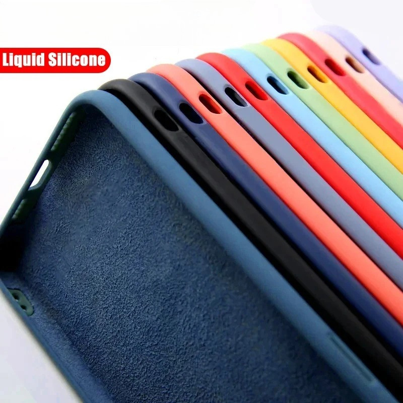 SAMSUNG Liquid Straight Edgeเคสโทรศัพท์สําหรับSamsung Note 10 20 9 Ultra Plus Proกรณีป้องกันการตกกันกระแทกLiquid Housingป้องกันโทรศัพท์กลับ