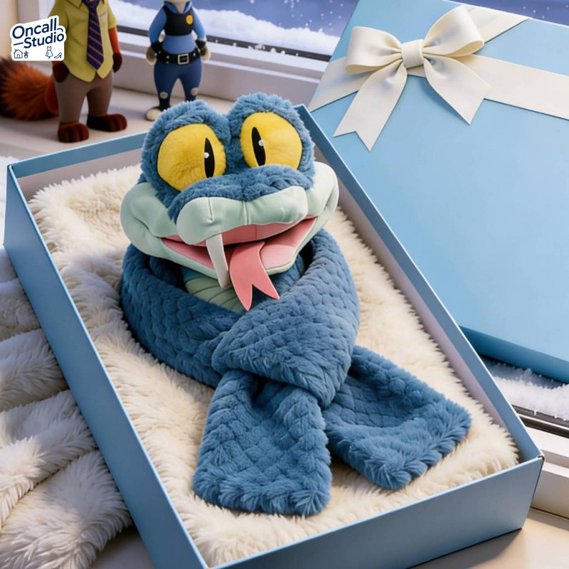ผ้าพันคอลายงูแฟลชจากการ์ตูน Zootopia 2 🐍 น่ารัก กันหนาว ยาว 180 ซม. ของน่ารักสำหรับแฟนการ์ตูน
