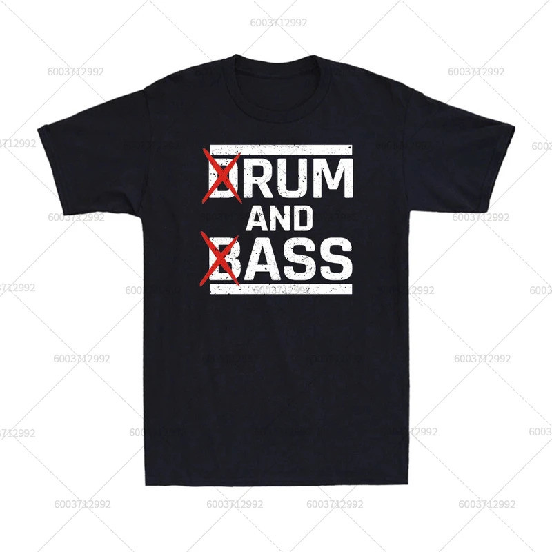 Men's Cotton T-Shirt Drum and Bass Rum and Ass Funny Saying Sarcastic Meme Vintage Short Sleeve Tee 