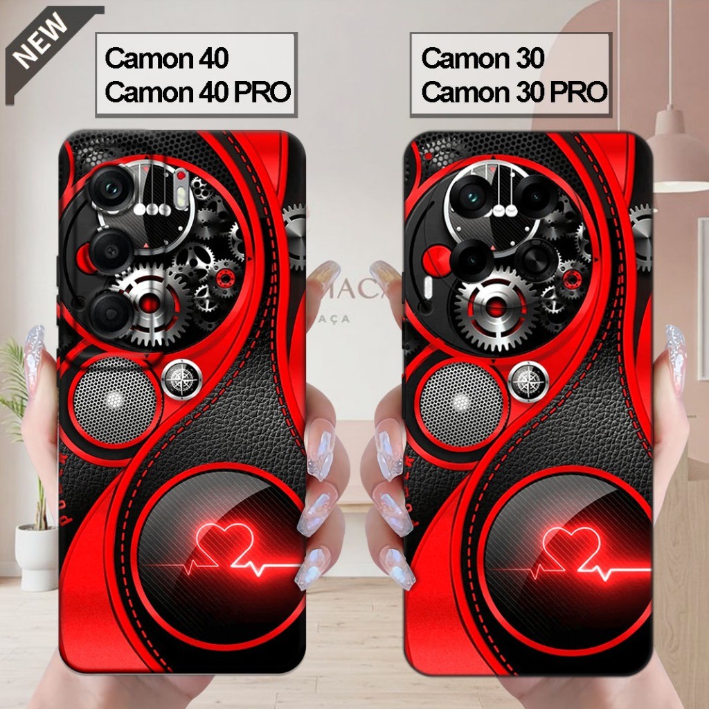 เคส Tecno CAMON 40 | CAMON 40 Pro _เคส CAMON 30 | CAMON 30 PRO - ปลอกสีดําใสยืดหยุ่น