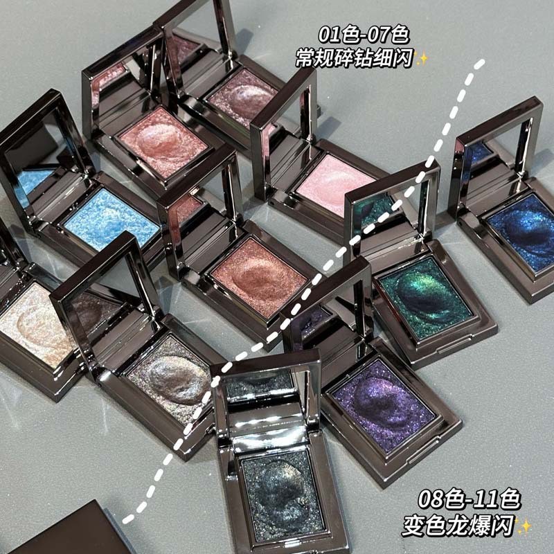ขายร้อน [ราคาขายส่ง] HERORANGE~Light Luxury Noble Shadow Single Eyeshadow Pearly Strobe Chameleon Di