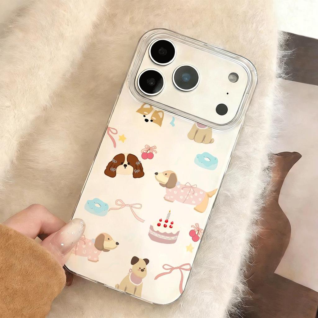 ขนมลูกสุนัขสําหรับ 17161514 เคสโทรศัพท์ 13 12promax ขนาดเล็ก XR X 11 สองชั้น