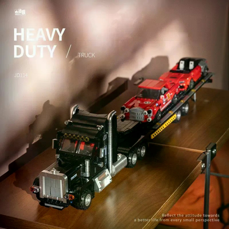 ♡สินค้าใหม่ JD114 Scania Trailer Truck Building Block Assembly Model รถของเล่นของขวัญ Boy