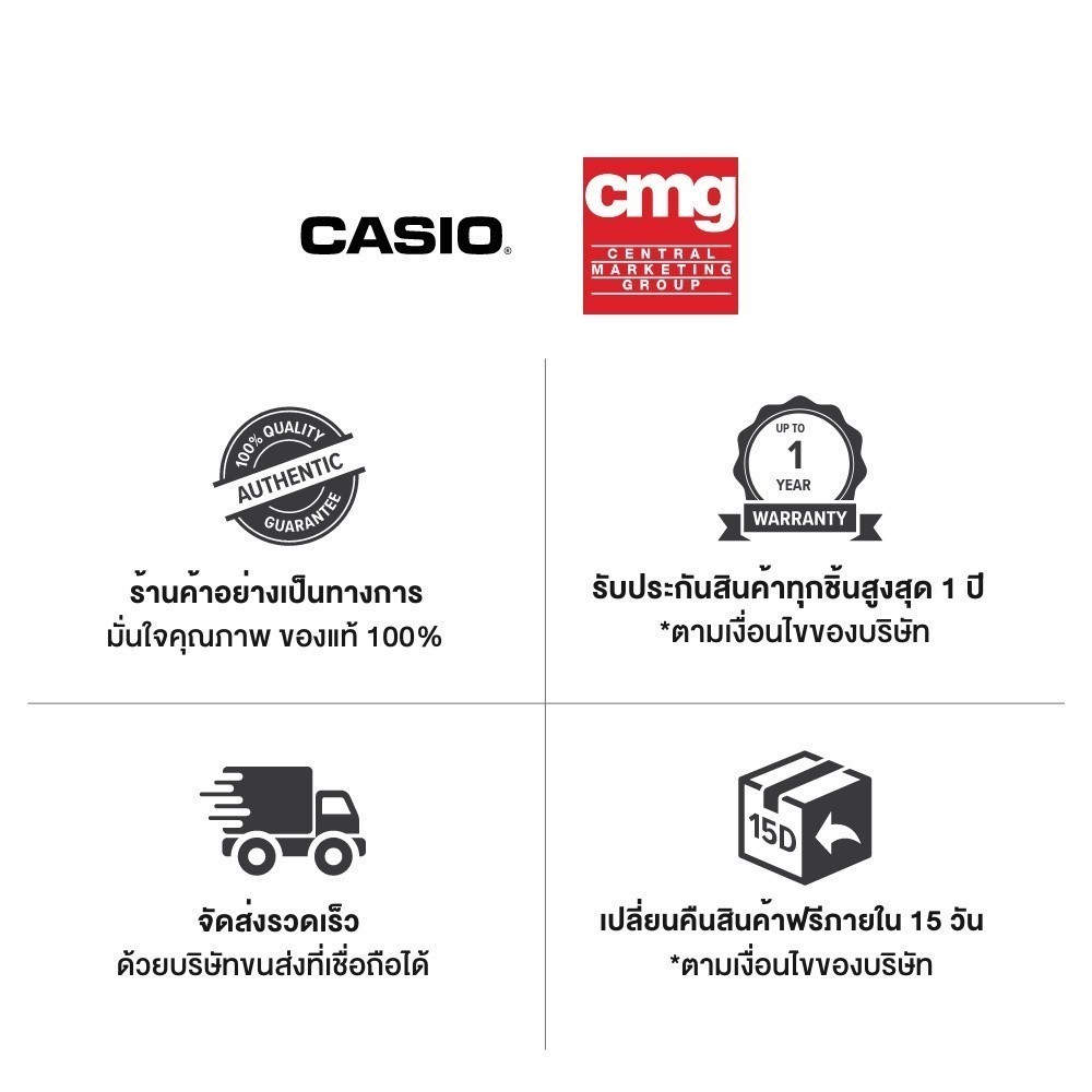 CASIO นาฬิกาข้อมือ CASIO รุ่น B640WC-5ADF วัสดุสเตนเลสสตีล สีชมพู - รูปที่ 2
