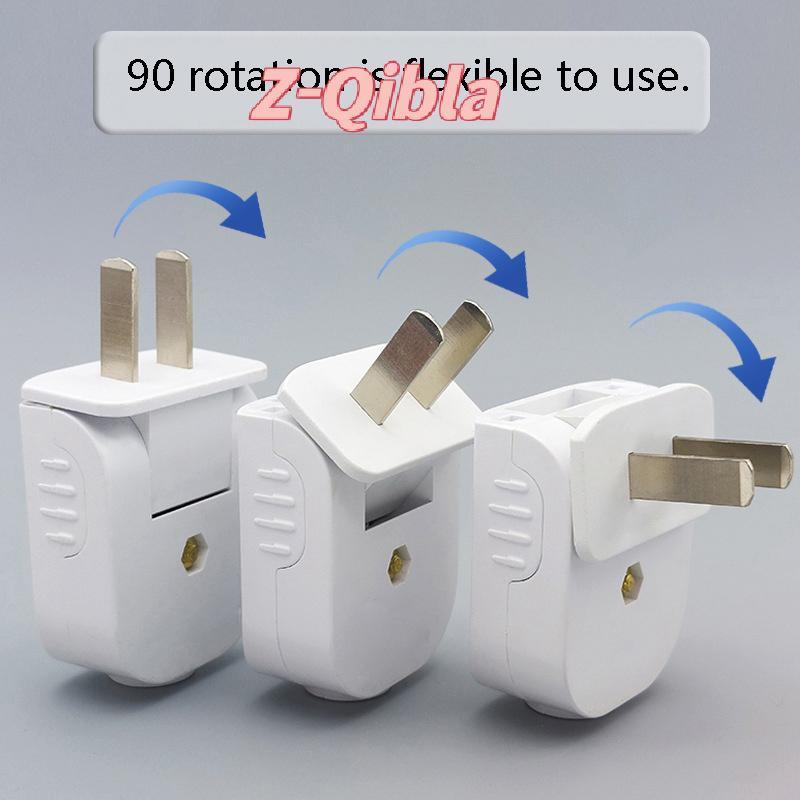[Z-Qibla-t] 1/2 ชิ้นสายไฟขยายปลั๊กเปลี่ยน 16A 2 Prong ชาย End ปลั๊กไฟฟ้าหมุนได้ปลั๊กสายไฟ