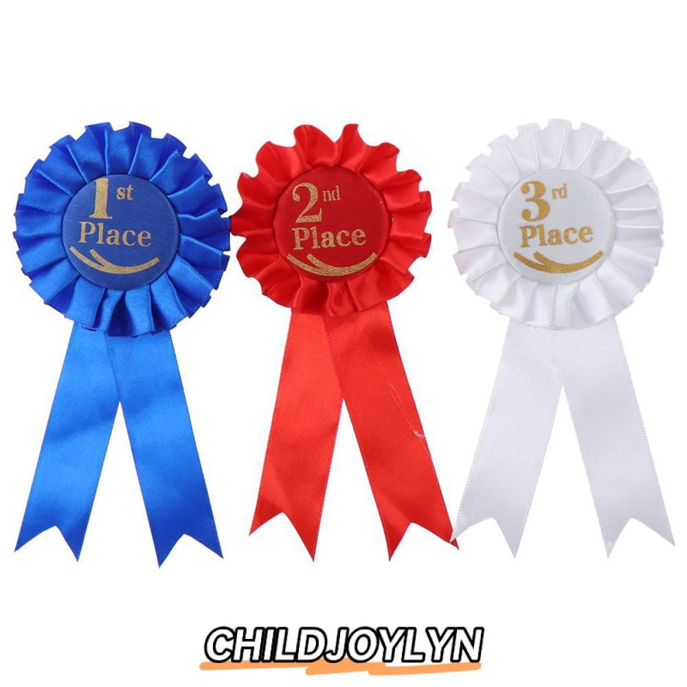 CHILDJOYLYN Rosette Ribbon, Recognition Ribbons Blue,Red,White Ribbon Award Set, Ribbon Honorable