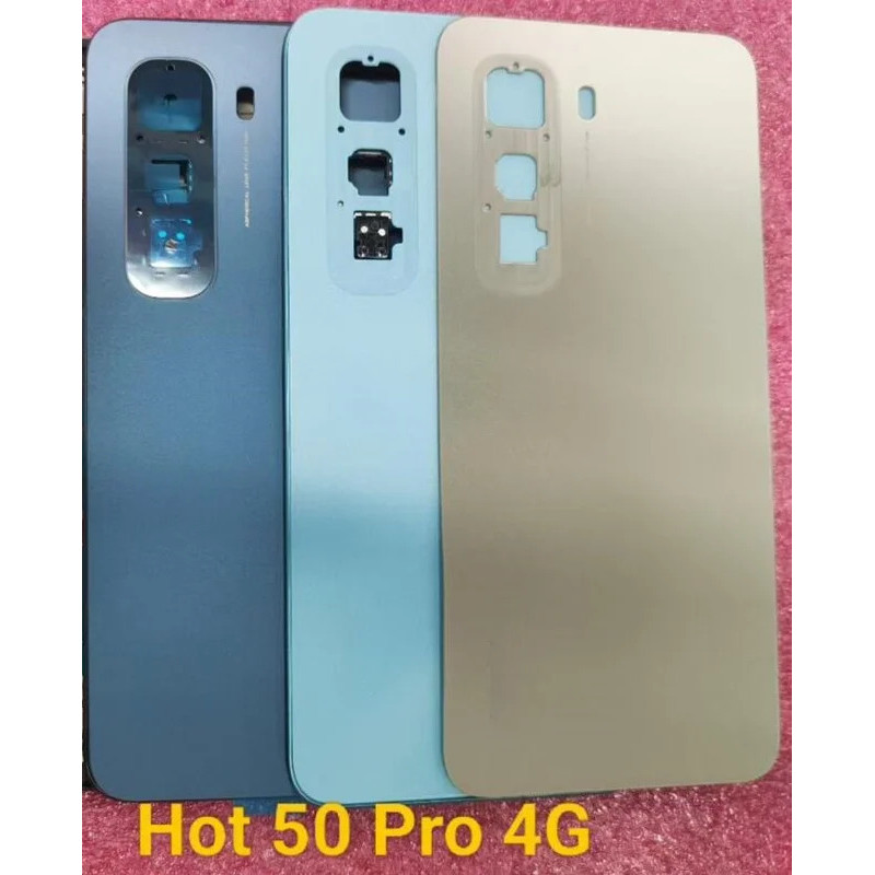 เปลี่ยนสําหรับ Tecno Infinix Hot 50 Pro 4G X6881 ฝาหลังแบตเตอรี่ที่อยู่อาศัยเคสโทรศัพท์