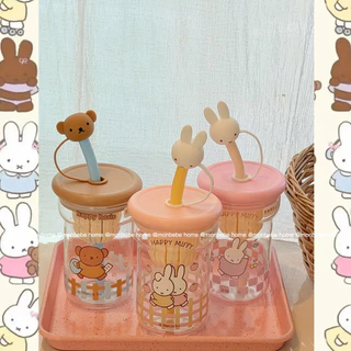 แก้วน้ำ แก้วกาแฟ ของแท้miffy🐰 520ml แก้วทนความร้อน พร้อมส่ง