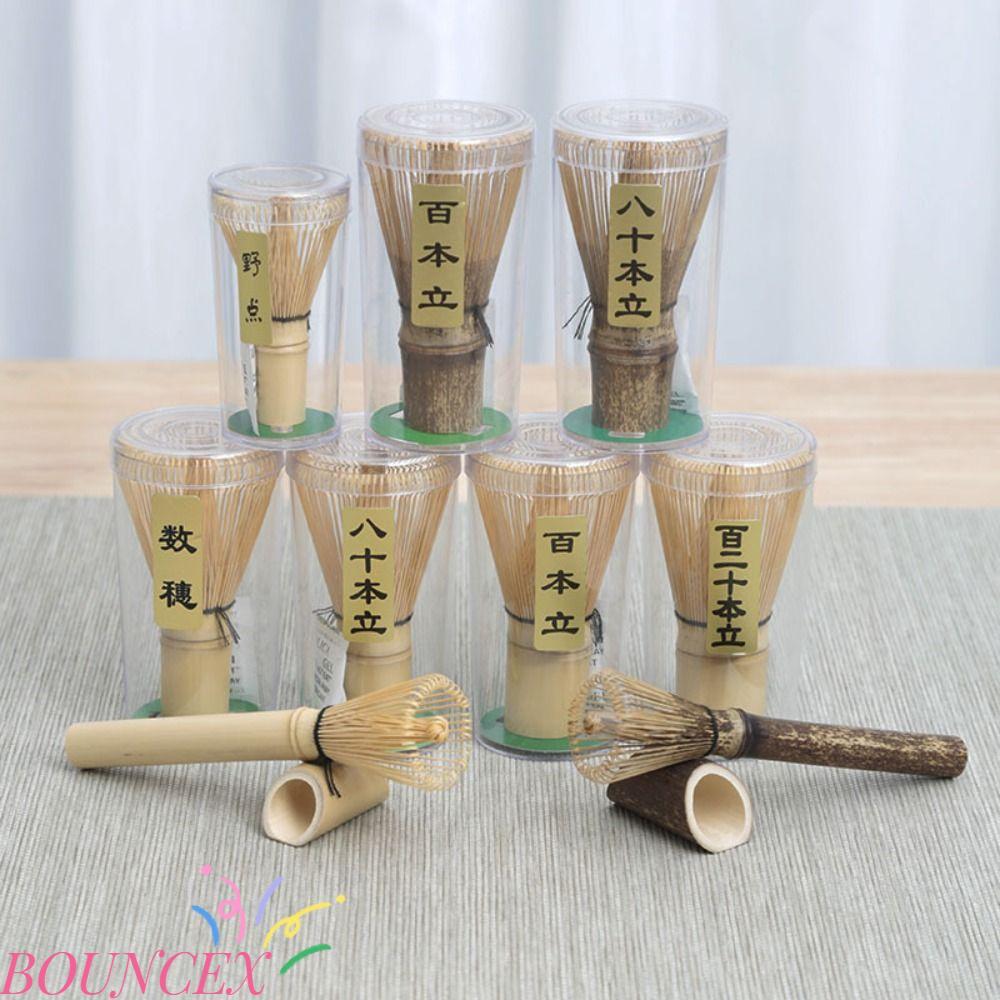 BOUNCEX Matcha Whisk, ชุดชาญี่ปุ่น ไล่ล่าแบบใช้ซ้ําได้, มัทฉะไม้ไผ่ที่มีประโยชน์ Green Tea Powder Whisk Teaware