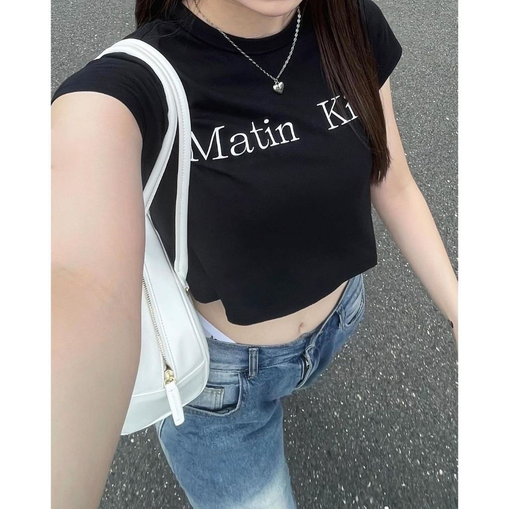 เสื้อยืดแขนสั้น Matin Kim Logo Croptop