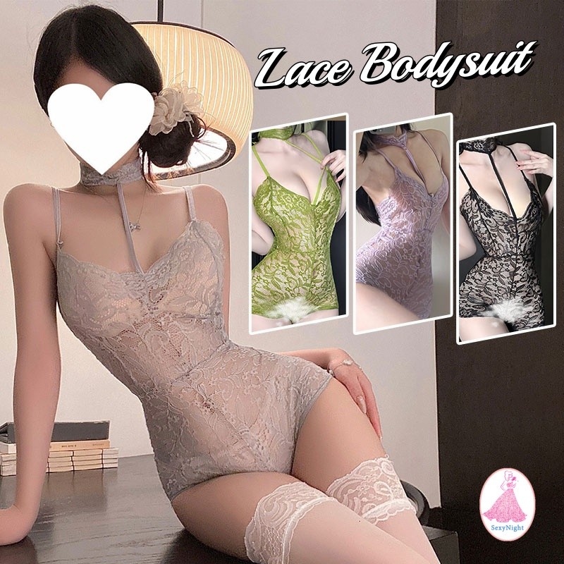 💜SexyNight💜 เซ็กซี่ ผ้าทูลล์ onesies บอดี้สูท มีหลายสีให้เลือก ลูกไม้แจ็กการ์ด ผ้าใส่สบาย ส่งไวจากไทย