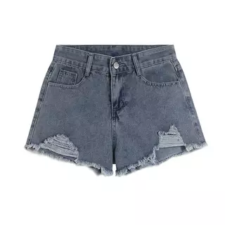 Yoka ส่งไวจากไทยS~2XL กางเกงยีนขาสั้น เอวสูง สไตล์เกาหลี Clothing Jean Lady Women เสื้อผ้า ยีนส์ ผู้หญิง