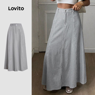 Lovito กระโปรงลําลอง กระโปรงฤดูใบไม้ผลิ/ฤดูร้อน สําหรับผู้หญ…
