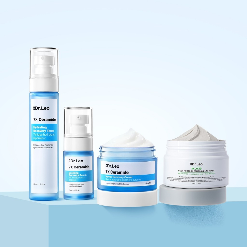 Dr.Leo 7X Ceramide Hydrating Recovery Skincare Set ควบคุมความมันและให้ความชุ่มชื้นด้วย Moisturizing 