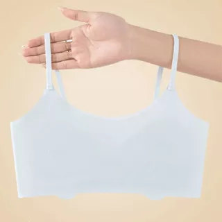 เสื้อในเด็กโต/วัยรุ่น (First Bra) รุ่นสายเดี่ยว ไร้โครง ฟองน้ำบางไม่อึดอัด ใส่สบายสุดๆ #บรายิ้ม