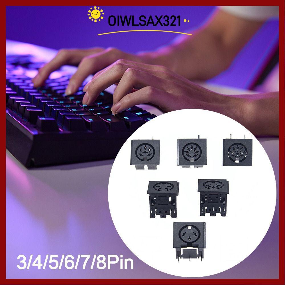 OIWLSAX321 DIN หญิงซ็อกเก็ตเชื่อมต่อ, Mini 4 P/5 P/6 P/7 P/8 P แผง PCB Mount DIN Mini Jack, 3 4 5 6 