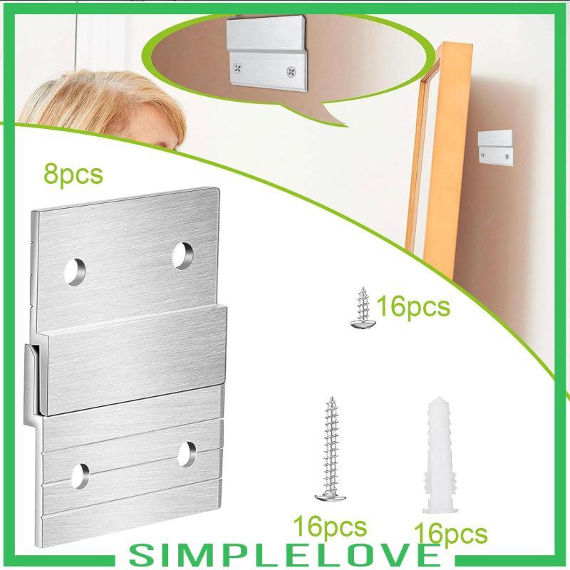 [เรียบง่าย] 8 คู่ French Cleat Picture Hanger Heavy Duty สําหรับแผงงานศิลปะไวท์บอร์ด