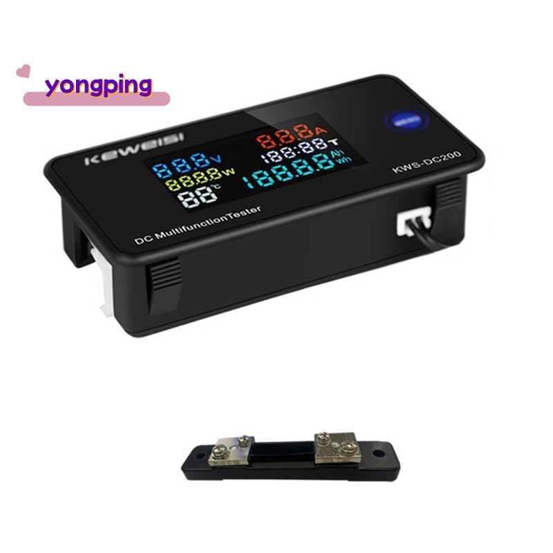 KEWEISI DC 0-200V โวลต์มิเตอร์แอมป์มิเตอร์ KWS Power Meter LED Digital DC Wattmeter มิเตอร์ไฟฟ้า,50A