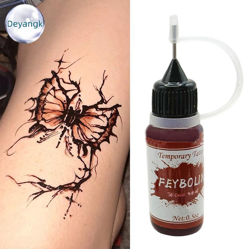 รอยสักชั่วคราว Henna Tattoo สำหรับสร้างงานศิลปะบนผิว พร้อมน้ำหมึกสีกึ่งถาวร สะดวกในการใช้งานเอง