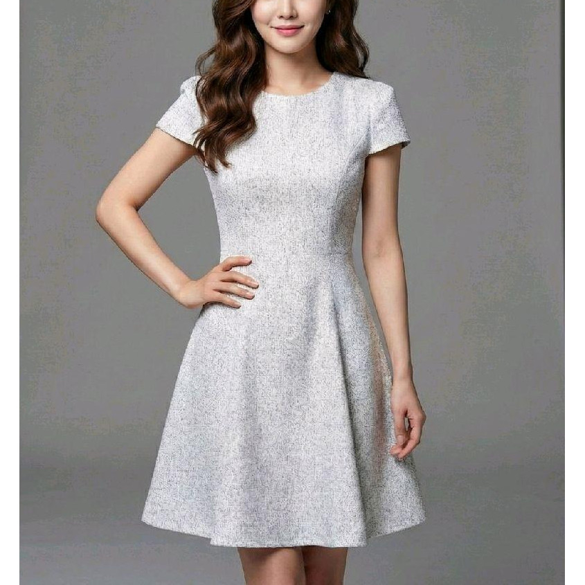 (KP27)Tweety Dress - เดรสผ้าทวิตอัดกาวทั้งตัว น่ารักลูกคุณหนูมาก ใส่ได้ทุกวัน ยาว37นิ้ว