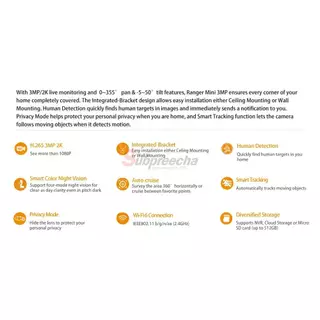 IPC-K2MP-3H1WE / IMOU กล้องวงจรปิด 3 MP (Lens3.6mm) (WiFi) Ranger Mini