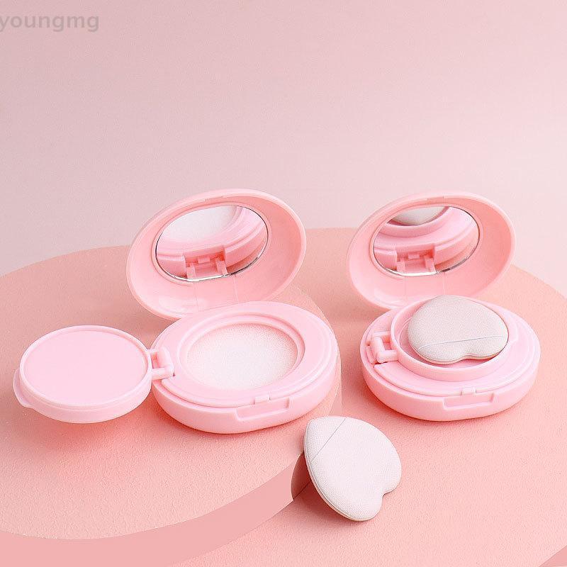 [YG] 5g Love/Ellipse Refillable Mini Air Cushion Case Empty Puff Box Portable DIY Cosmetic Container For BB Cream Foundation Makeup Travel Kit TH