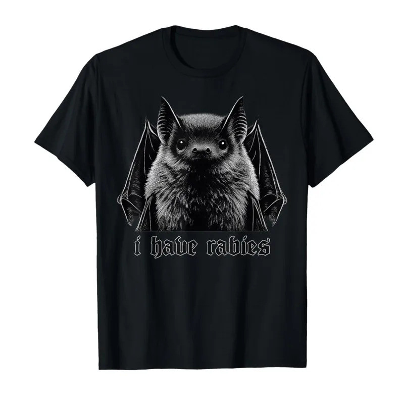 SAYA KEMEJA I Have Funny Meme ค้างคาว Rabies เสื้อยืดสําหรับผู้ชายผู้หญิงผ้าฝ้าย 100% เสื้อยืดแขนสั้