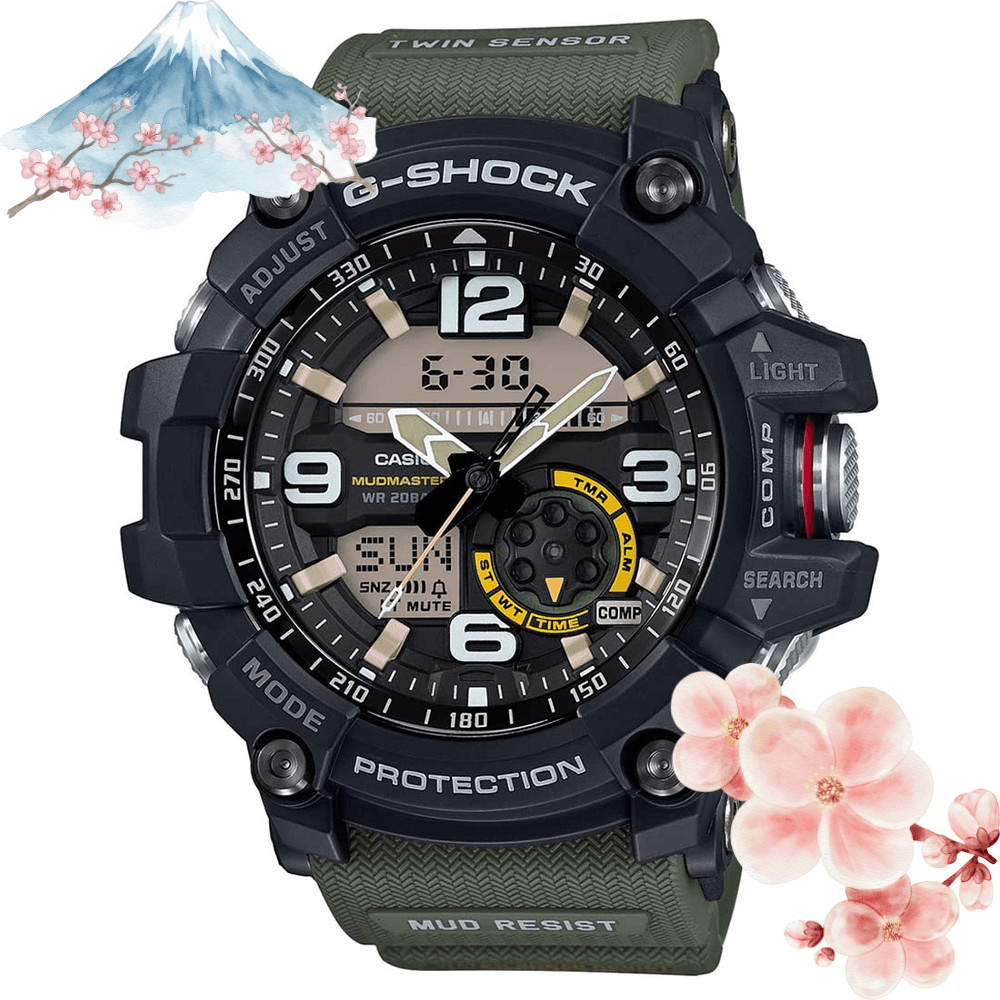 【ผลิตในประเทศญี่ปุ่น】CASIO G-SHOCK มัดมาสเตอร์ MUDMASTER อะนาล็อก-ดิจิตอล GG-1000-1A3 / GG-1000-1A3D