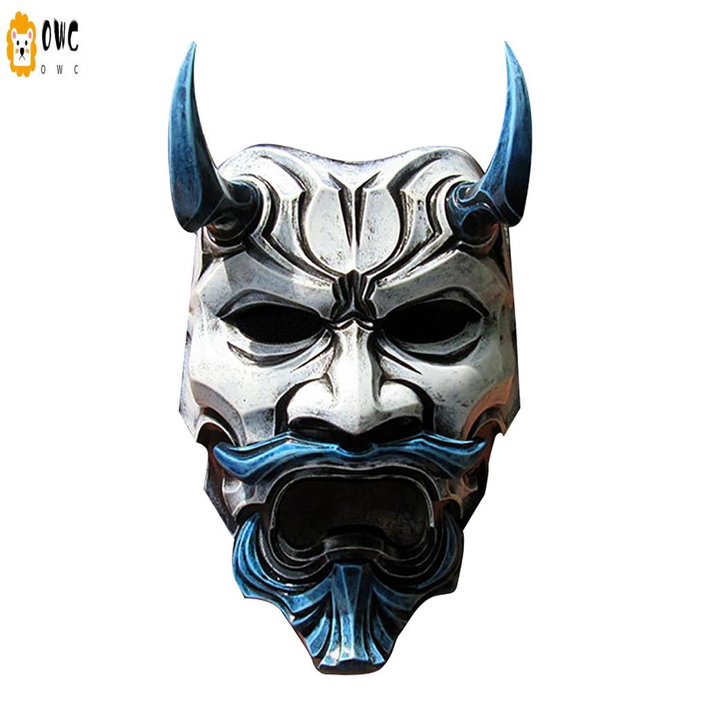 หน้ากาก-latex-samurai-oni-สำหรับ-halloween-และ-cosplay