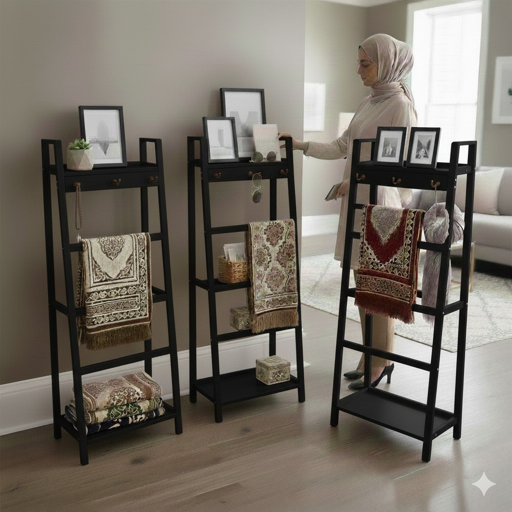 AESTTETIC MUKENAH RACK mukena rack ชั้นวางพรมสวดมนต์รุ่นใหม่ ชั้นวางอเนกประสงค์ PRAYER RUGS RACK